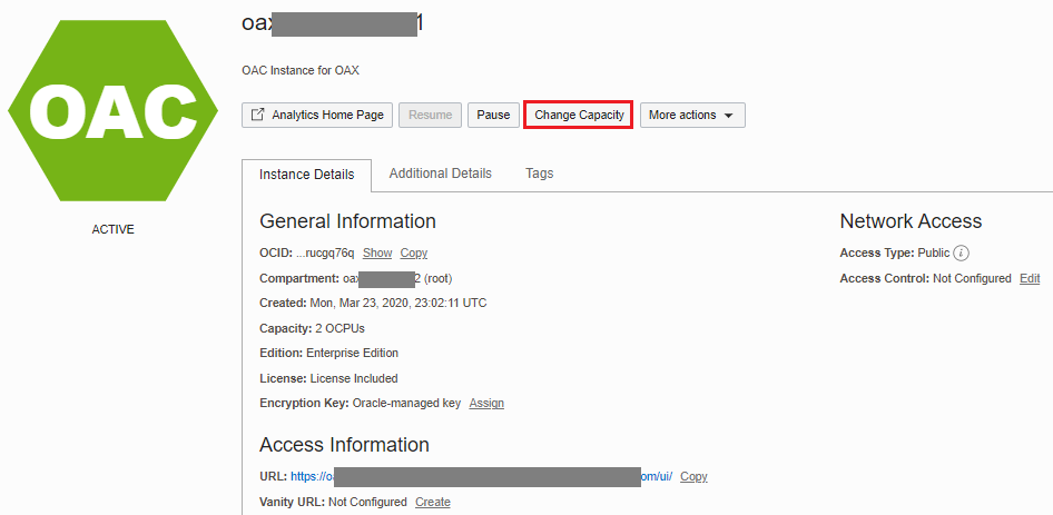 Beschreibung von fawag_instance_oac_detail_page.png folgt