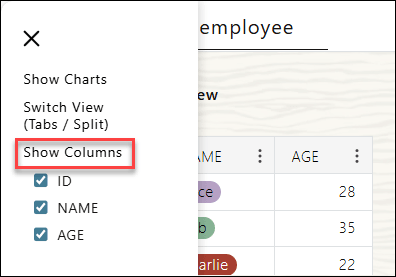 Beschreibung von show-columns.png folgt Beschreibung von show-columns.png folgt