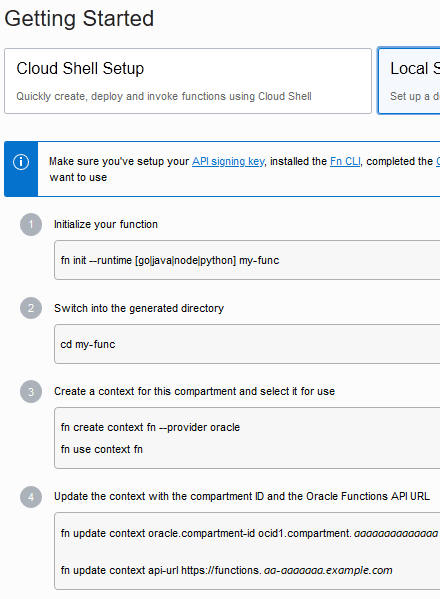 Beschreibung von fn-local-setup-commands.png folgt