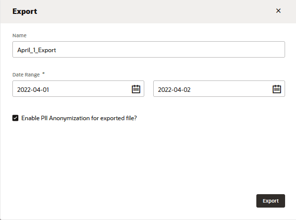 Beschreibung von insights-export-dialog.png folgt. Beschreibung von insights-export-dialog.png folgt.