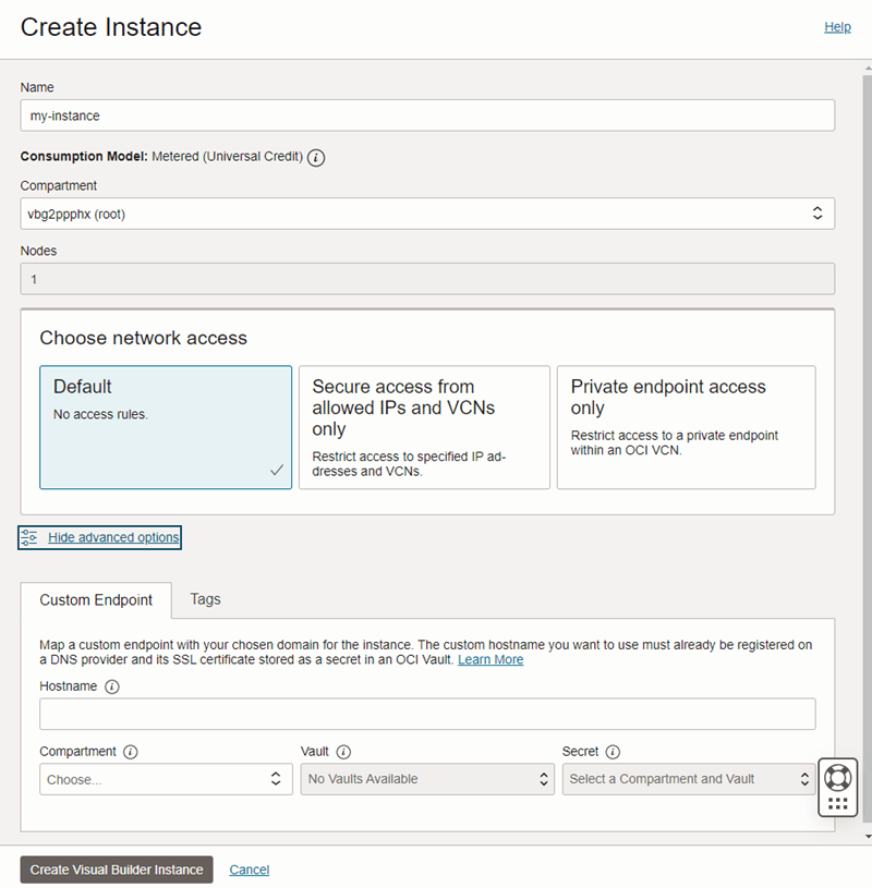 Beschreibung von admin-console-create.png folgt Beschreibung von admin-console-create.png folgt