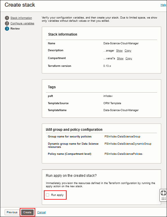 Stack erstellen, Seite überprüfen
