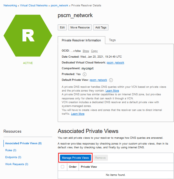 Details zum privaten Resolver