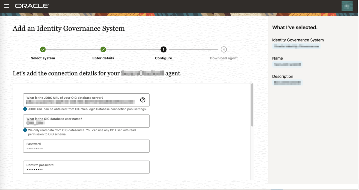 OIG-Datenbank konfigurieren
