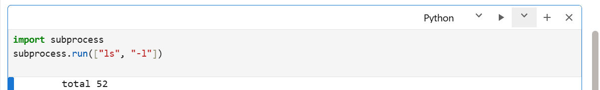 Beispiel für den verwendeten Unterprozessbefehl