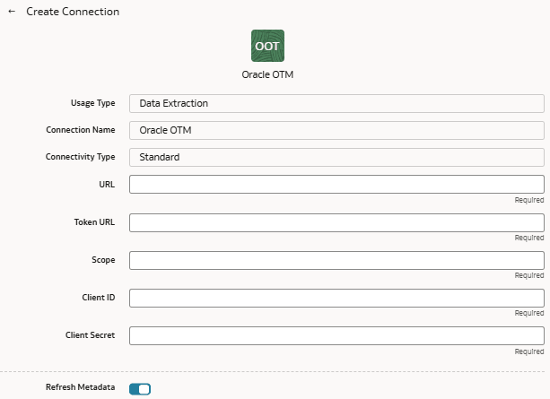 Oracle Transportation Management Cloud Service-Verbindung erstellen Oracle Transportation Management Cloud Service-Verbindung erstellen