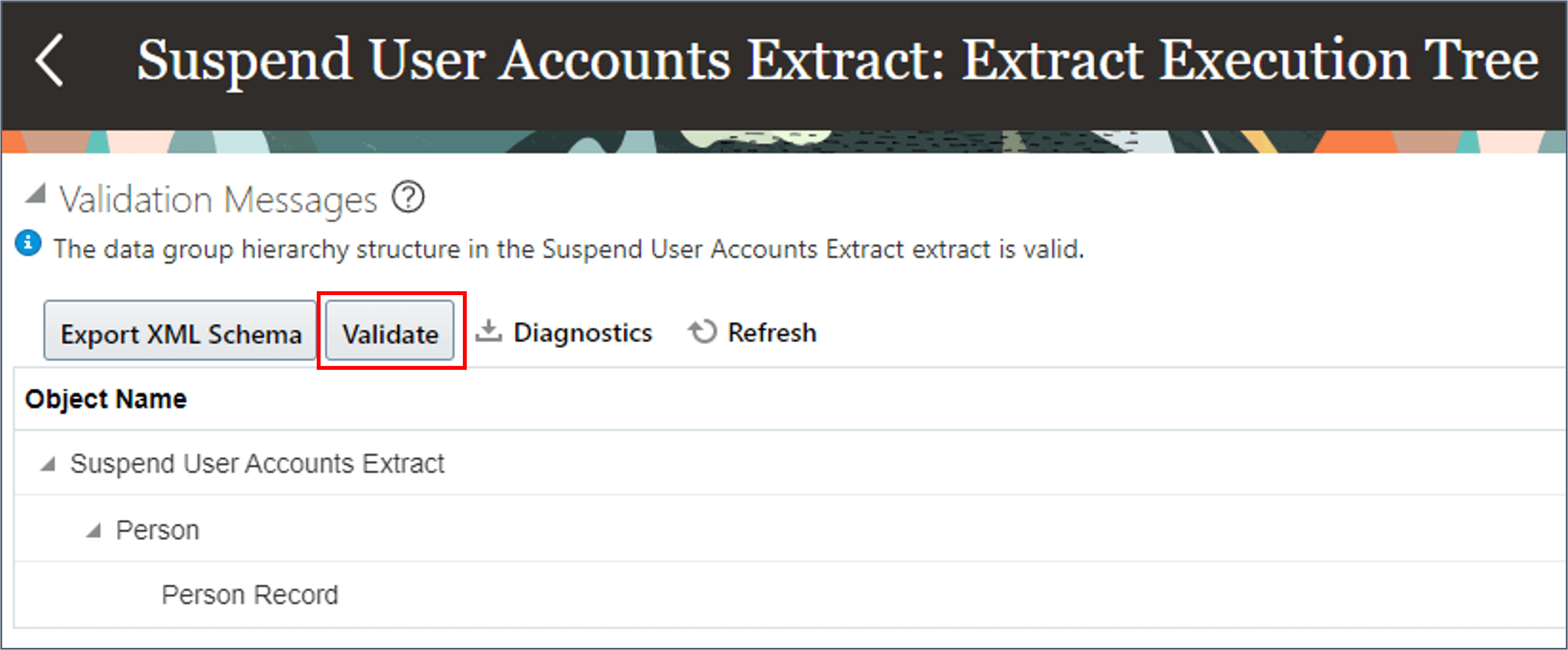 Klicken Sie in der Tabellensymbolleiste auf die Schaltfläche "Validieren".