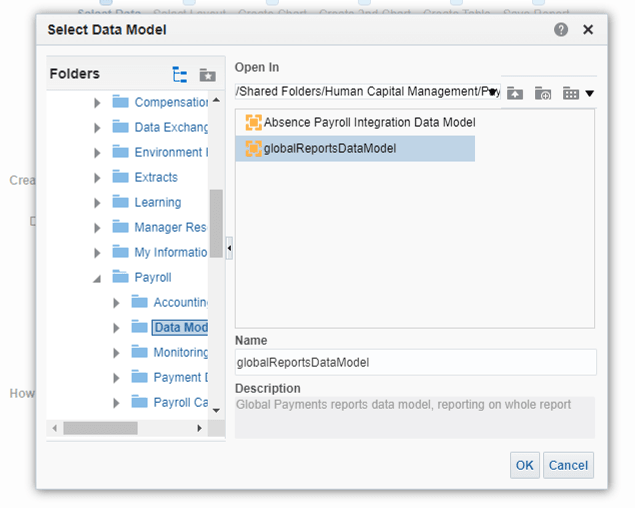 Nach dem Datenmodell globalReportsDataModel suchen