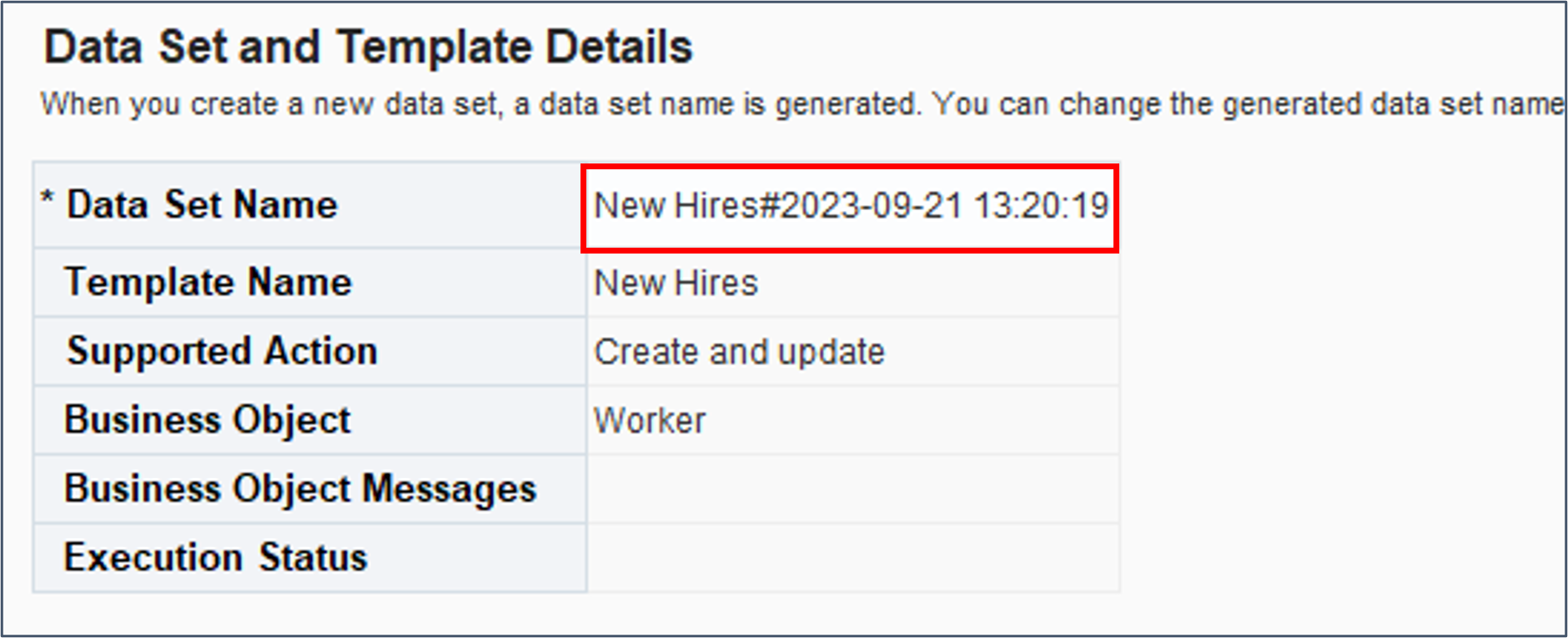 Der Dataset-Name wird generiert.