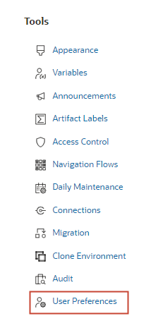 Gehe zu Benutzereinstellungen