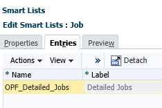 Smart List-Einträge