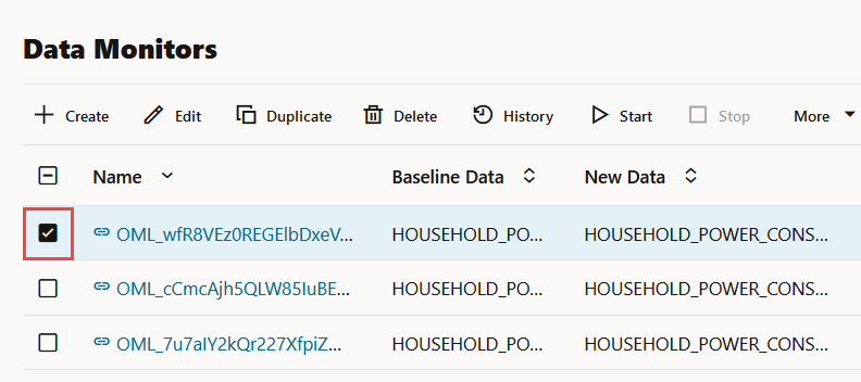 Wählen Sie einen verwalteten Datenmonitor.