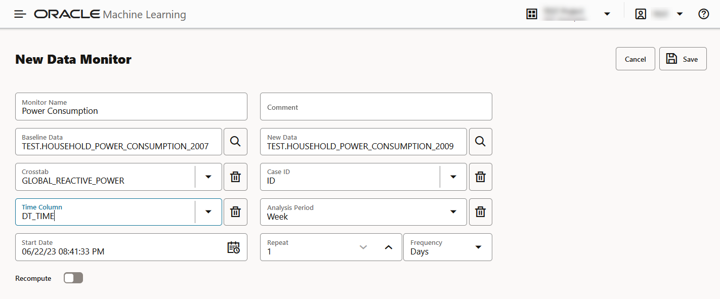 Neuer Datenmonitor