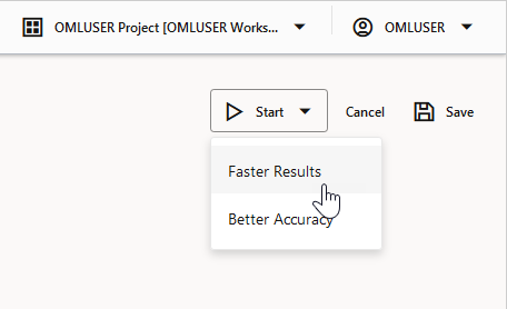 Start-Experiment-Optionen