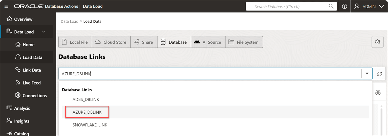 Beschreibung von azure-dblink.png folgt