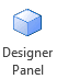 Abbildung des Symbols "Designerbereich" im Cube Designer-Menüband.