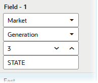 Feld 1 ist ausgewählt