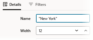 Feldnamenfeld für Feldeigenschaften enthält "New York"