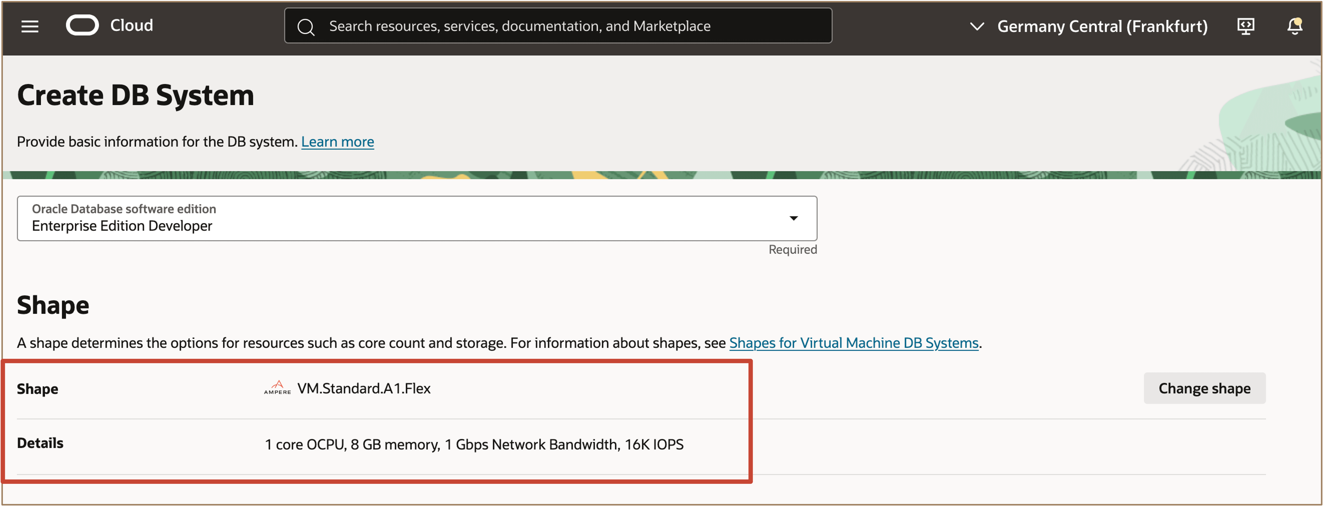 Bild, das als Standard-Shape-Basedb für Entwickler angezeigt wird