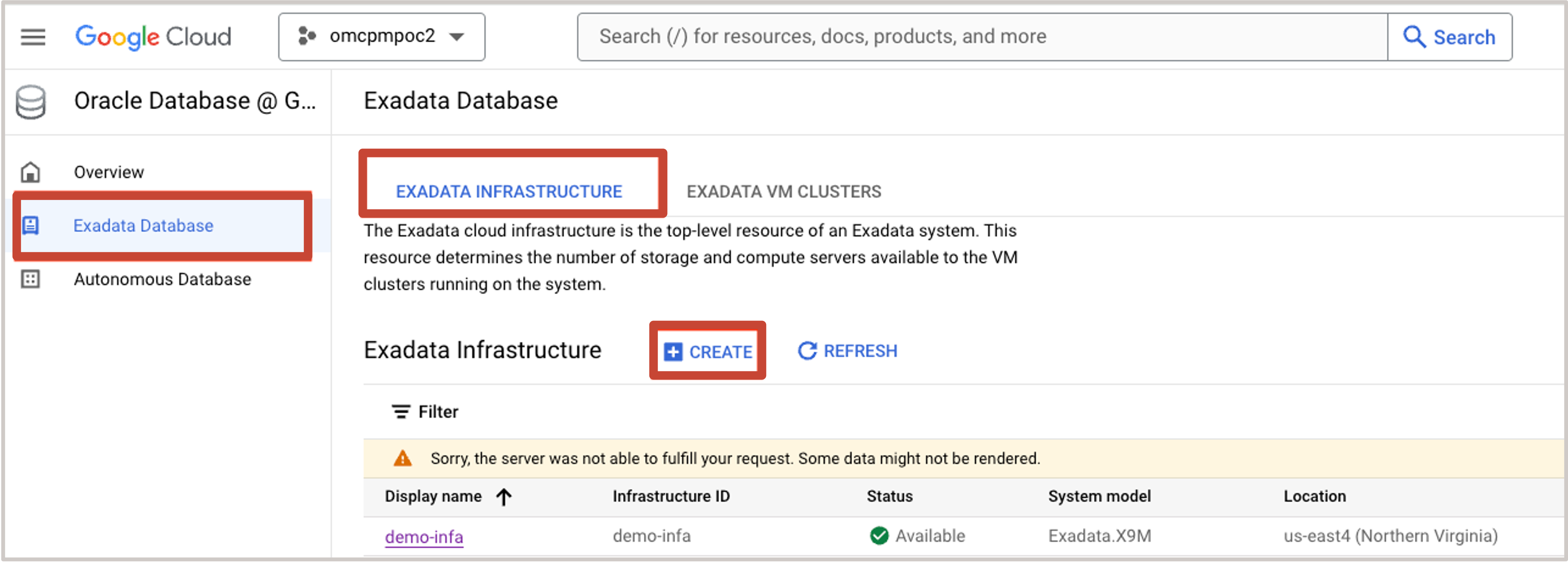 Bild mit Navigation in der Google Cloud-Konsole