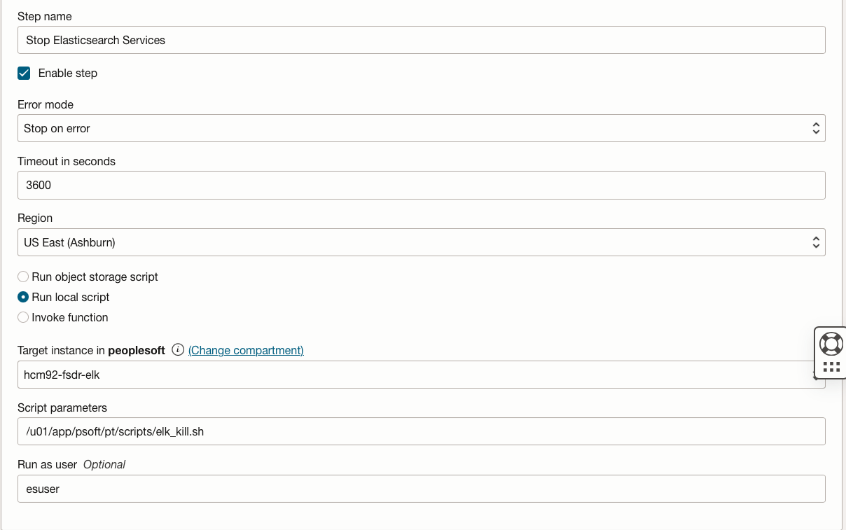 Schritt "Elasticsearch Services stoppen"
