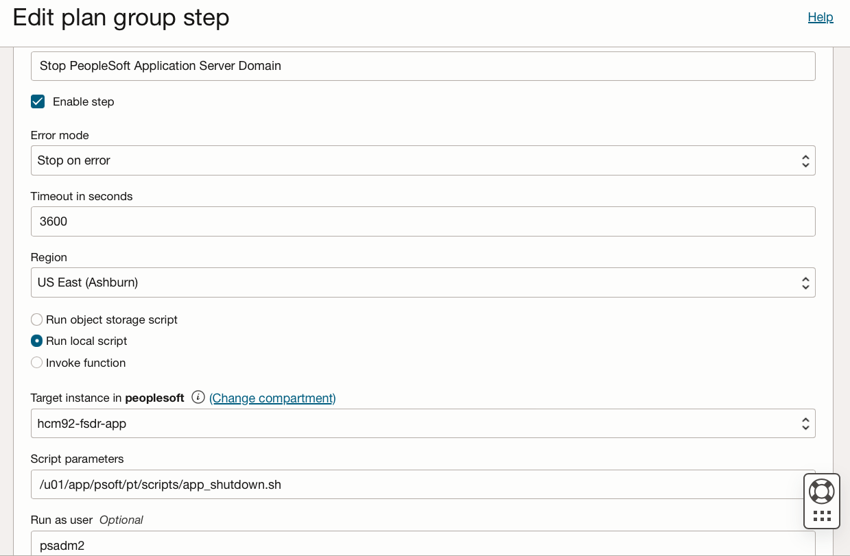 Schritt PeopleSoft Application Server-Domain stoppen