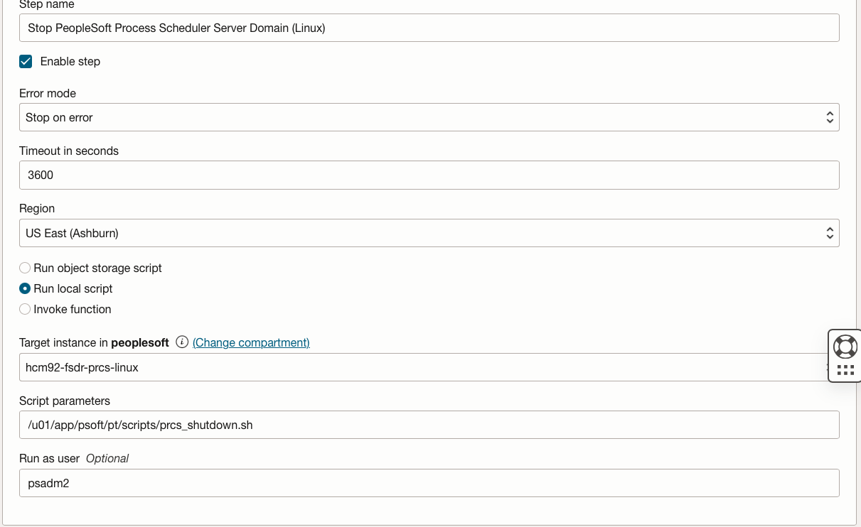 PeopleSoft Process Scheduler-Serverdomain (Linux) stoppen