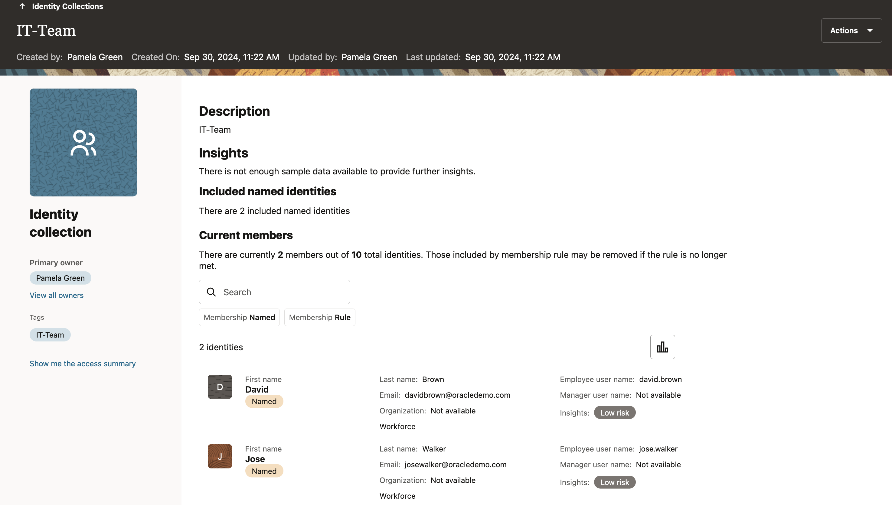 OCI - Details eingeben