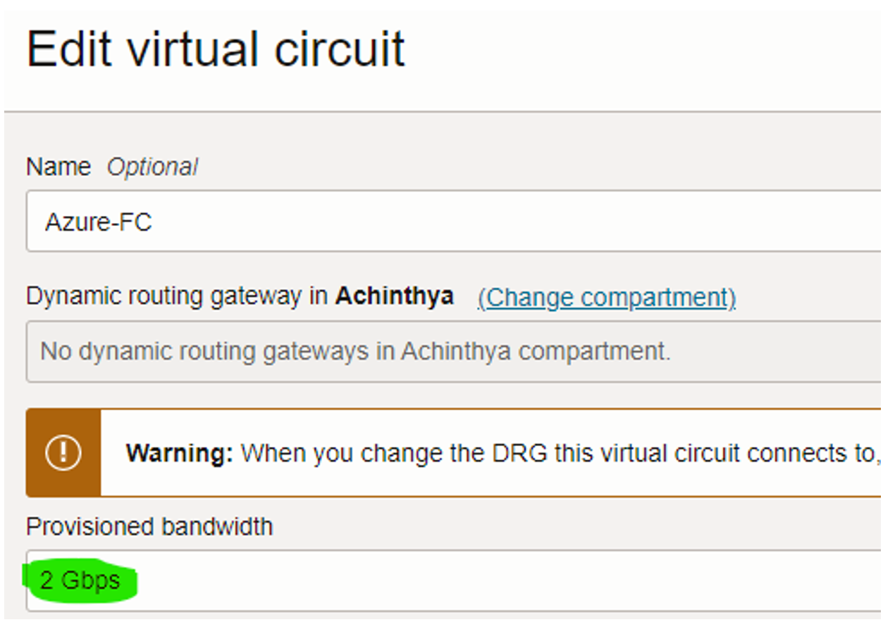 Virtual Circuit bearbeiten