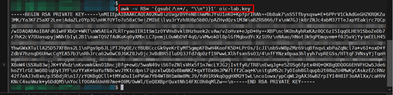 Erweitern Sie Ihren Private Key, um Ihre Daten korrekt zu formatieren, bevor Sie sie als Secret in Vault speichern