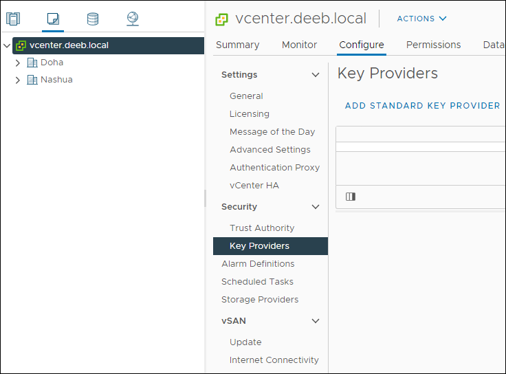 Entrust Key Control Interface Fügen Sie Entrust KeyControl als Schlüsselprovider für VMware vSphere 7 ...