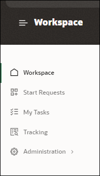 Workspace-Navigationsmenü