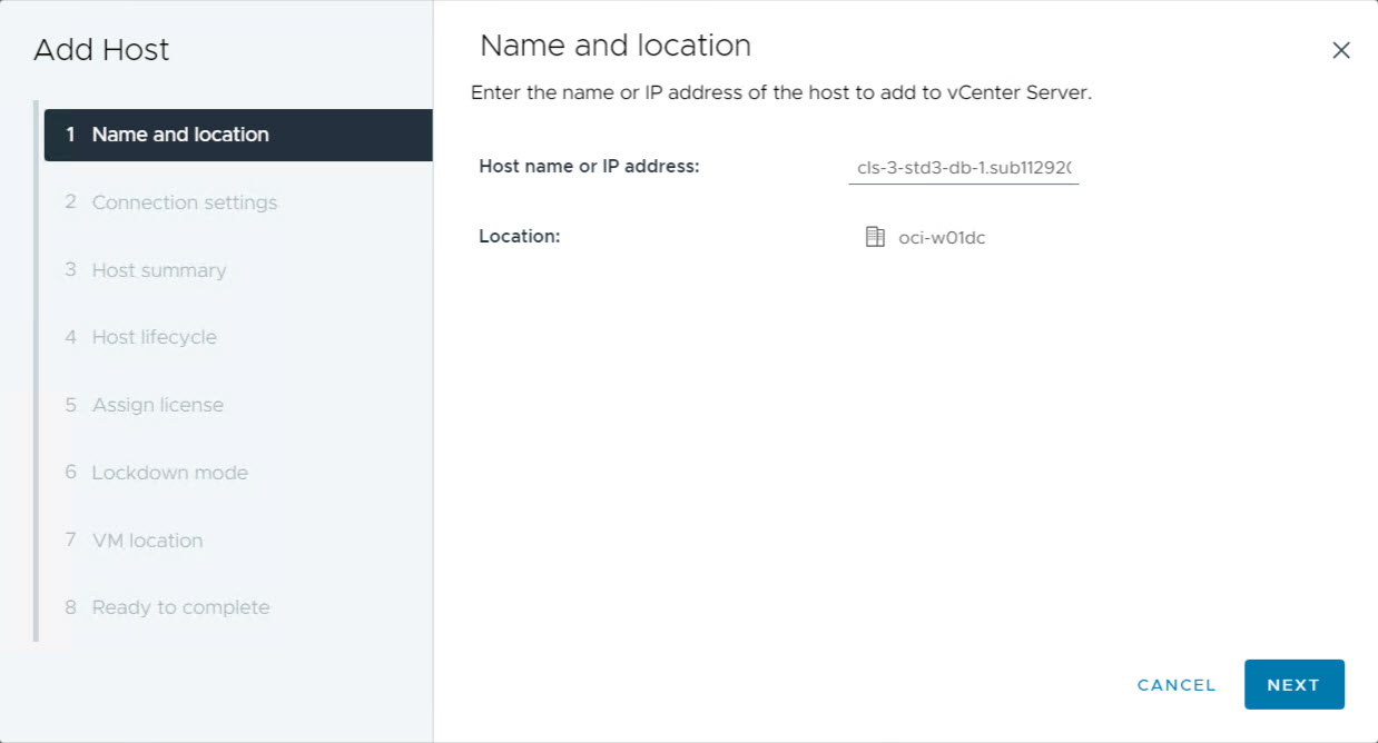 vCenter - Hostname