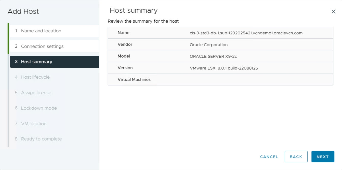 vCenter - Hostübersicht