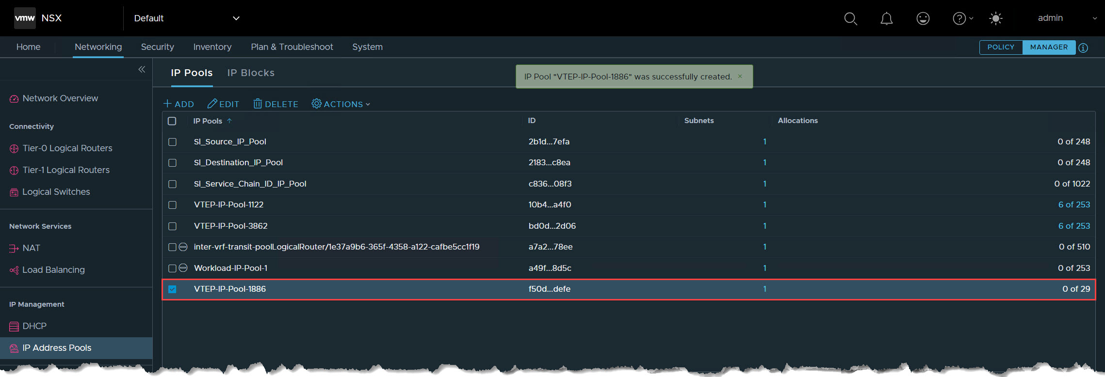 Neuer IP-Pool