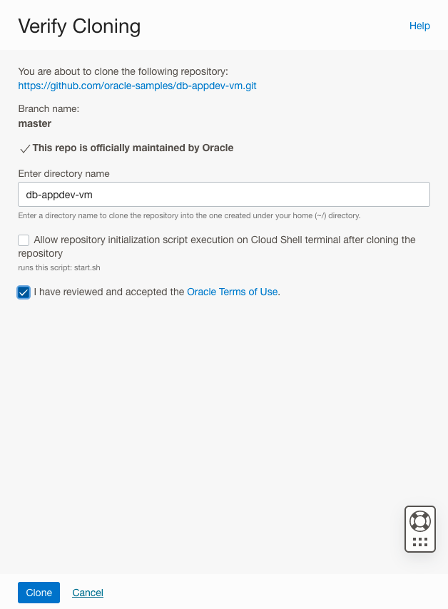 One Click Clone Verify dialog box