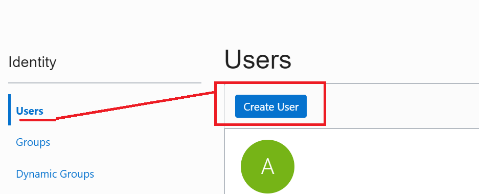 This images shows how to create a user