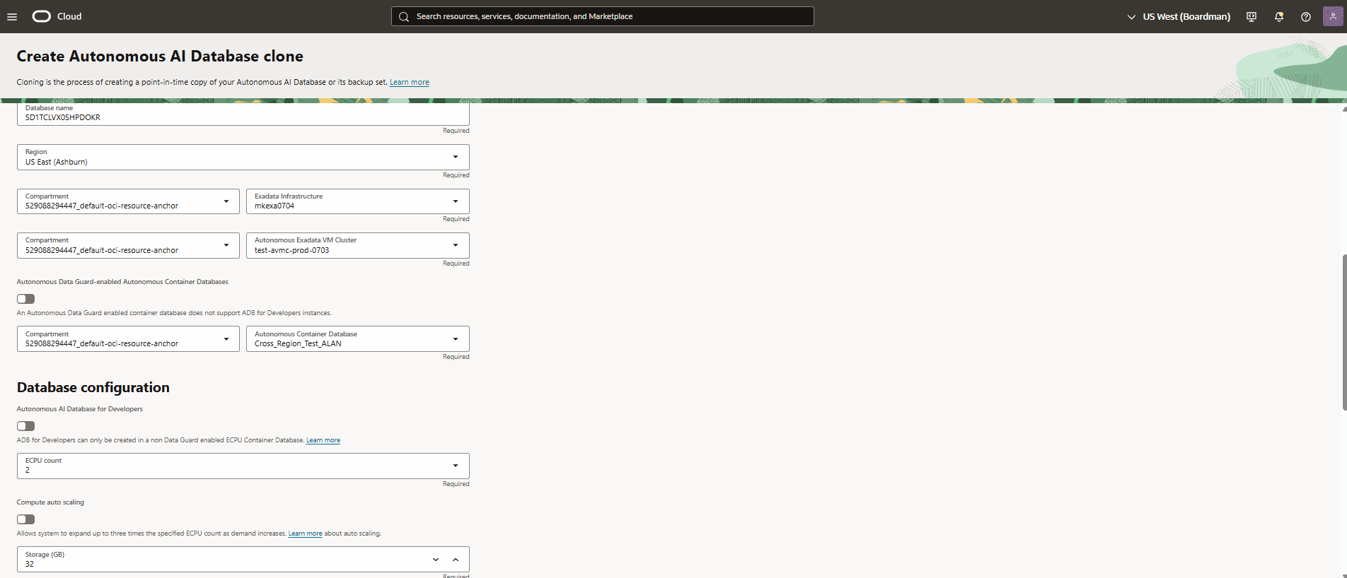 This screenshot shows how to create a clone.