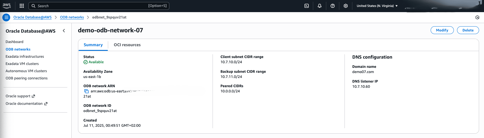 This screenshot shows how to obtain your DNS listener IP and Domain name information.