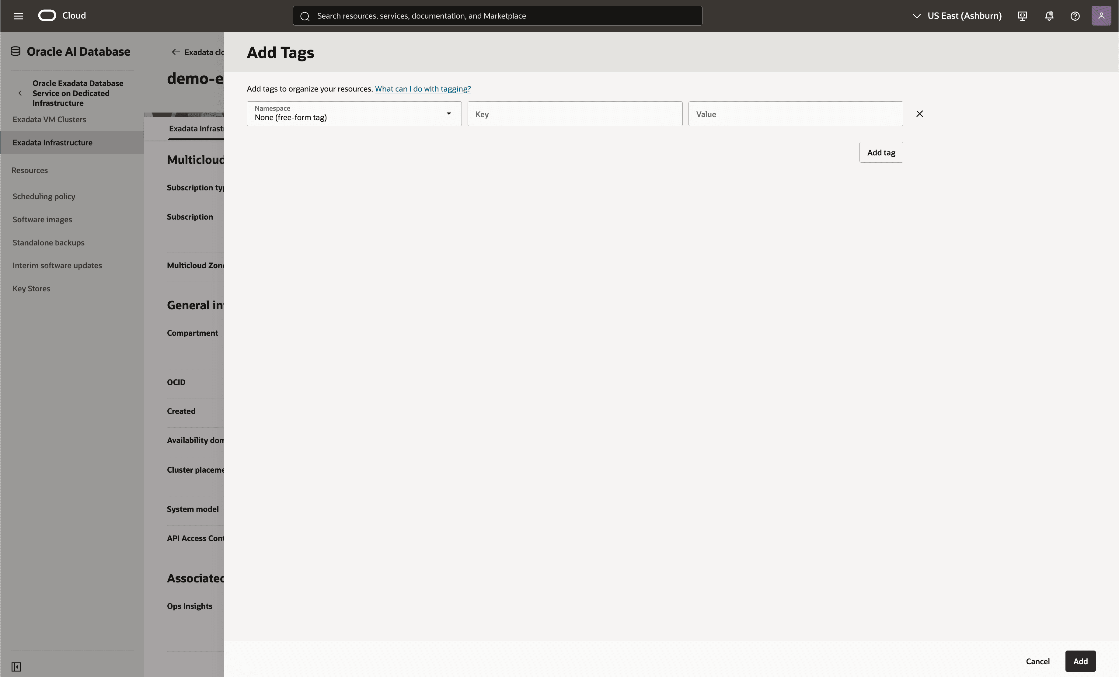 The screenshot shows how to add tags.