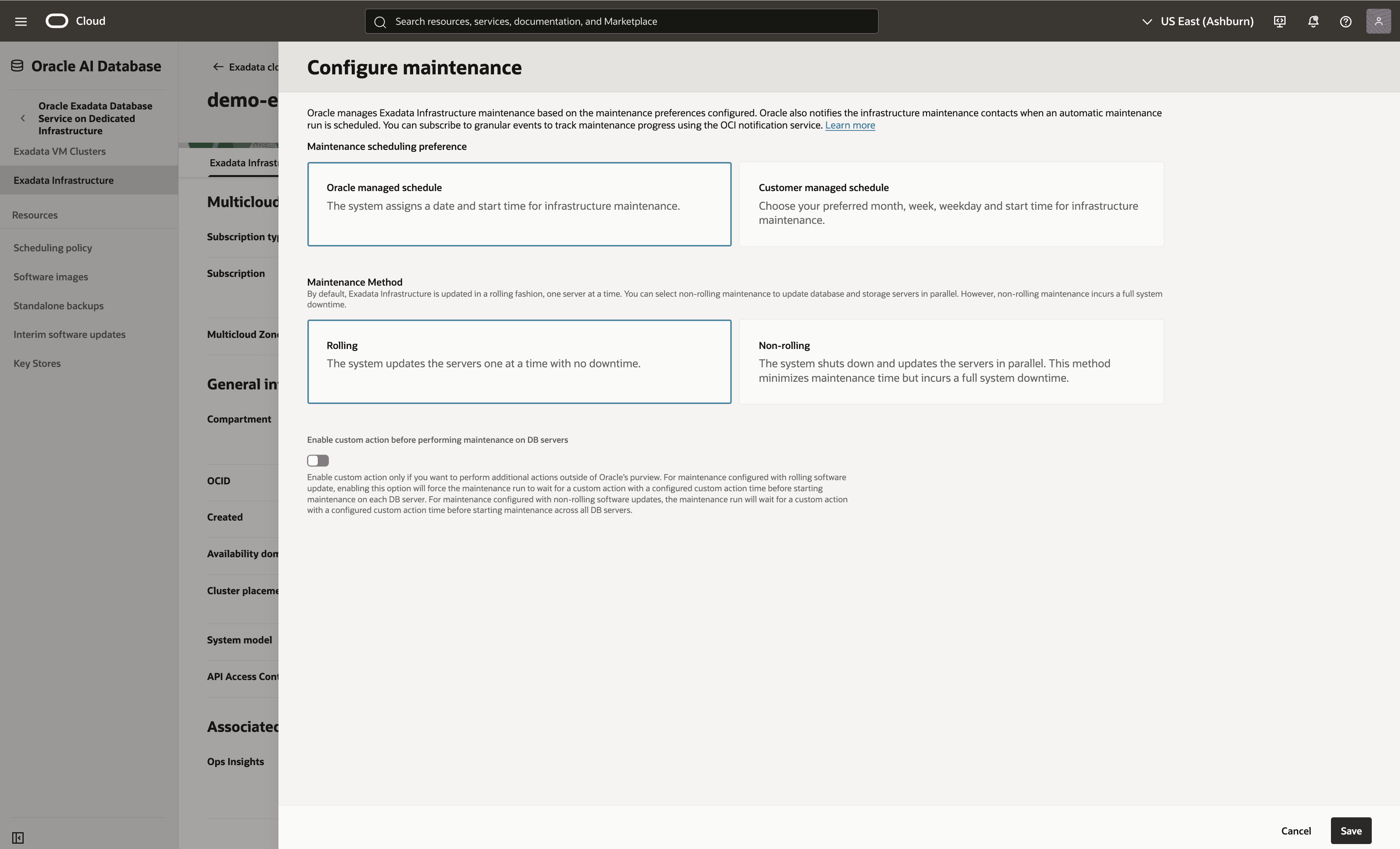 The screenshot shows how to change maintenance preferences. The screenshot shows how to change maintenance preferences.