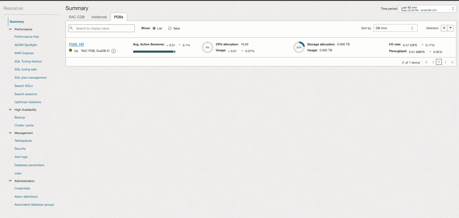 This screenshot shows how to monitor PDBs.