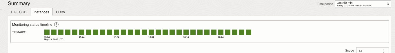 This screenshot shows how to monitor from Performance Hub.