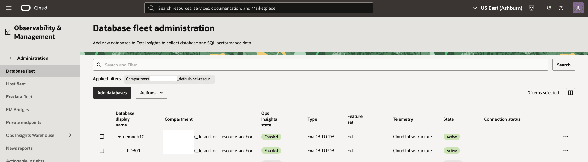This screenshot shows how to view the status.