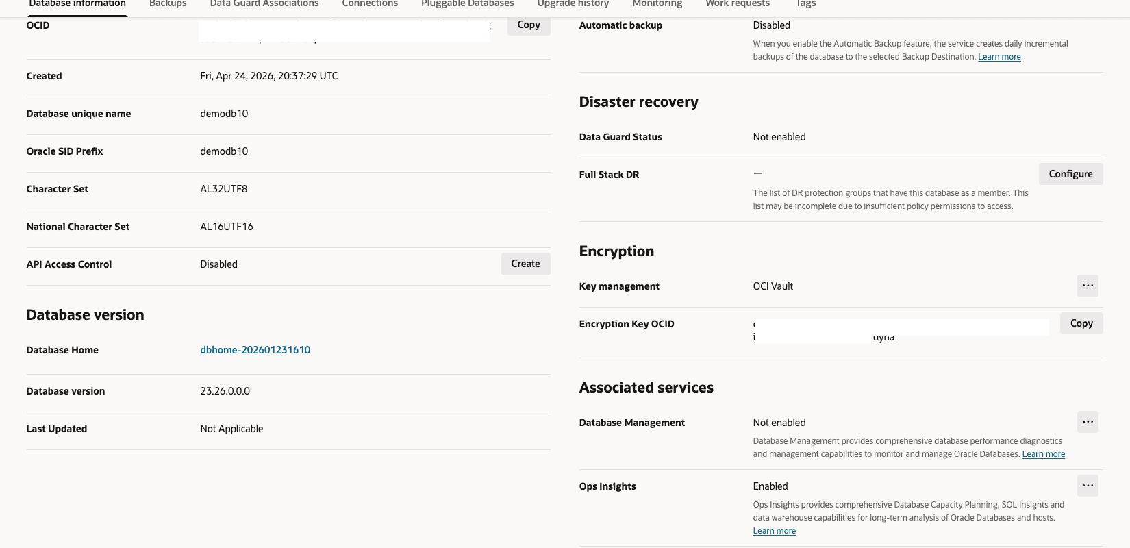 This screenshot shows how to view the status.