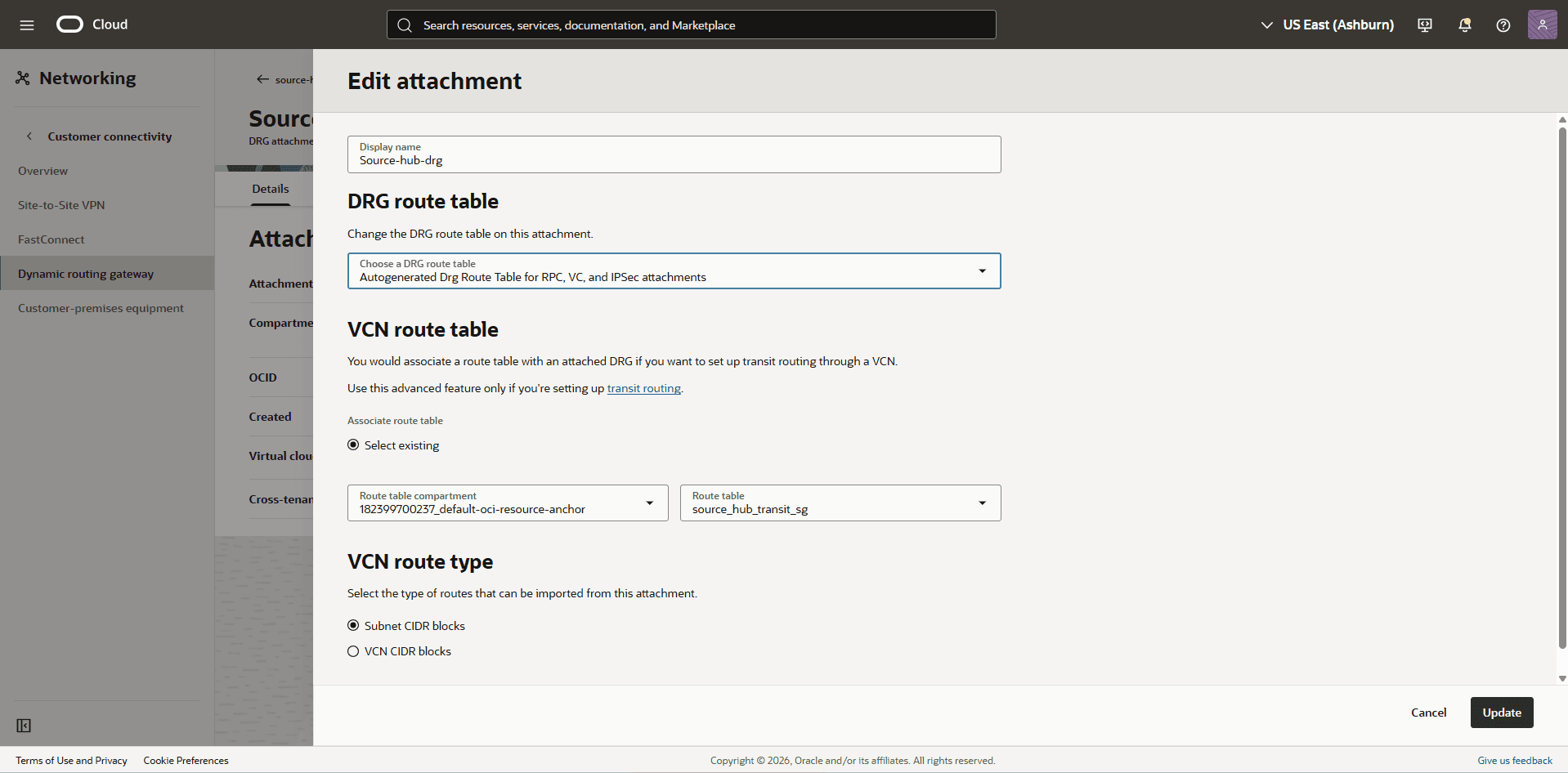 This screenshot shows the required configuration for cross-region restore.