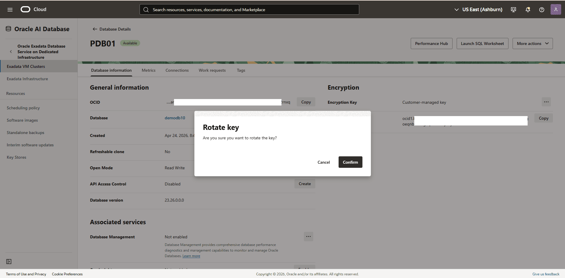 This screenshot shows how to rotate a key.