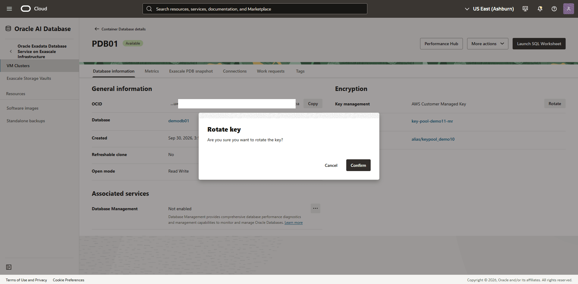 This screenshot shows how to rotate a key.
