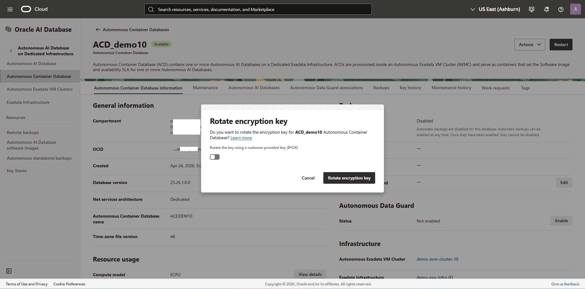 This screenshot shows how to rotate a key.