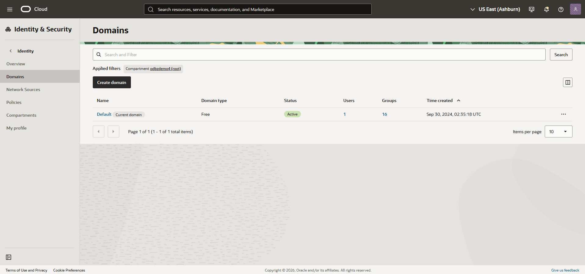 This screenshot shows how to create domain. This screenshot shows how to create domain.
